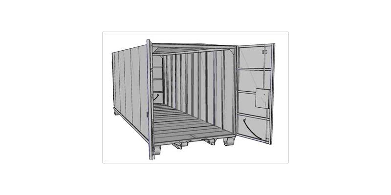 Smooth Sided Roll-Off Storage Container Open 